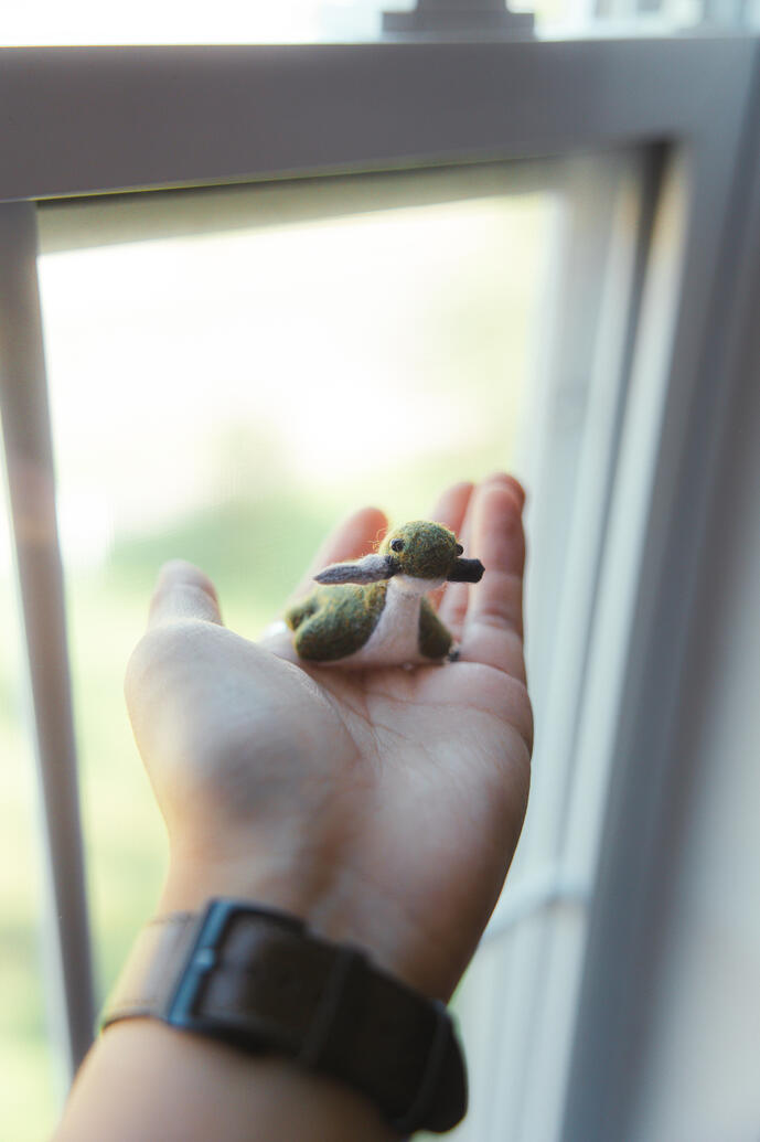 Nessie Keychain with a knife